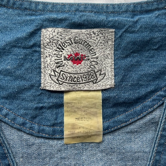 Mid-West Garment Co. (MWG) Vintage Button Closure Blue Denim Vest - Picture 9 of 14
